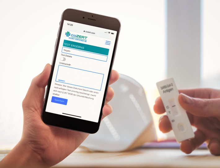 Selbst-Zertifikat erstellen / Zertifikate für Corona Selbst-Tests können jetzt Zuhause erstellt werden