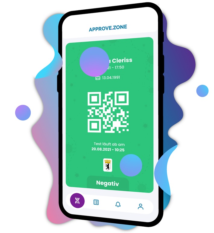 Startup zieht an IBM und Bechtle vorbei – Erste App für alle Statusnachweise verfügbar / Die APPROVE.ZONE App kann neben Schnelltest-Ergebnissen auch Genesene und Geimpfte anzeigen.